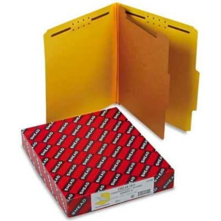 SMEAD Smead Pressboard Classification Folders, Letter, Four-Section, Yellow, 10/Box 13734